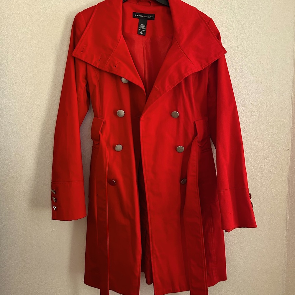 New York & Company Red Trench Coat